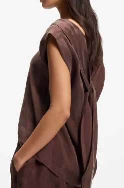 Regular-Fit Bluse mit Wasserfall-Kragen
