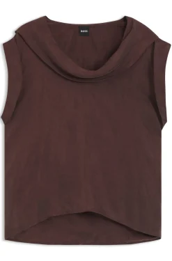 Regular-Fit Bluse mit Wasserfall-Kragen