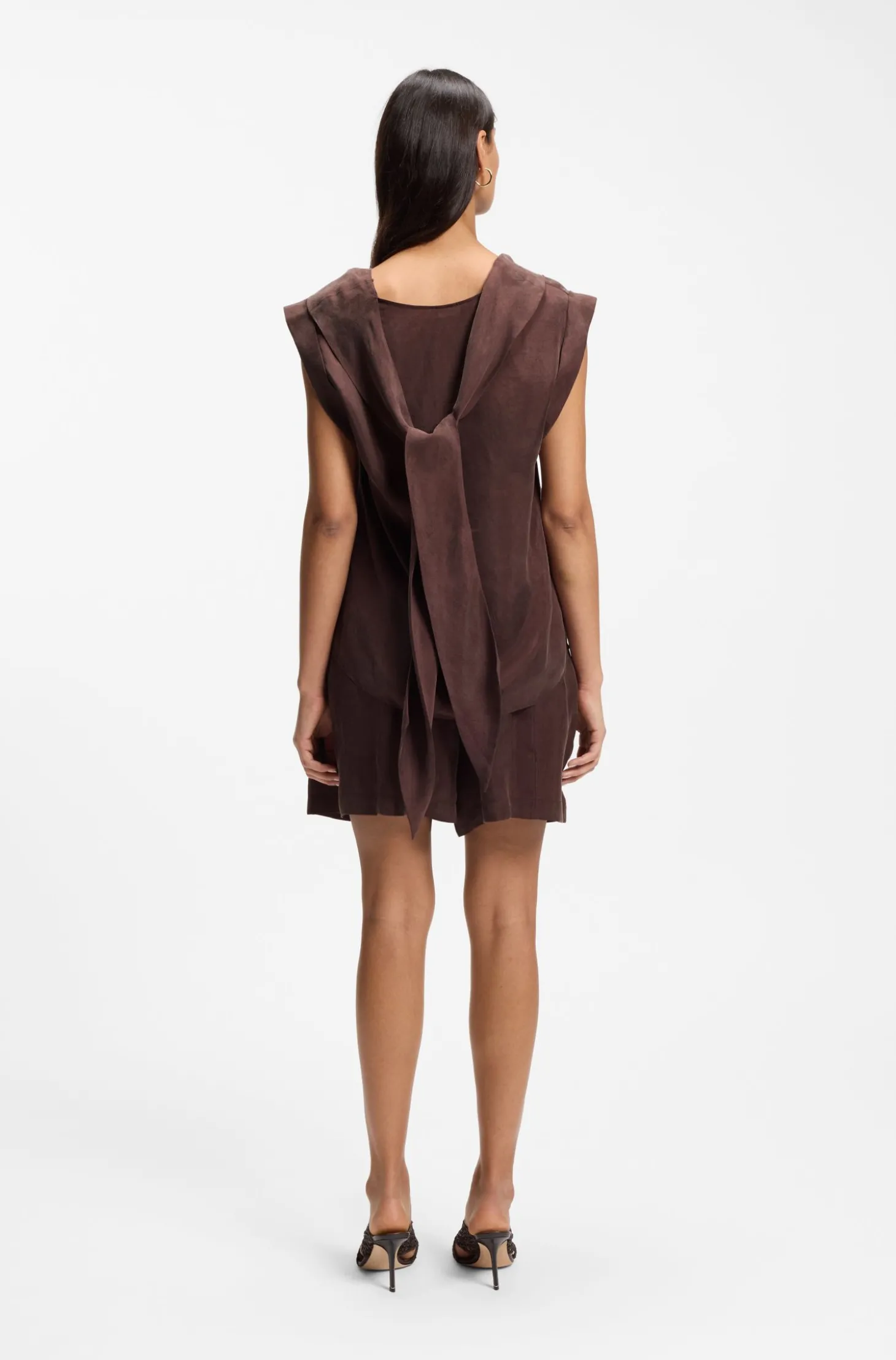 Regular-Fit Bluse mit Wasserfall-Kragen