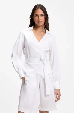 Regular-Fit Bluse mit Wickelfront