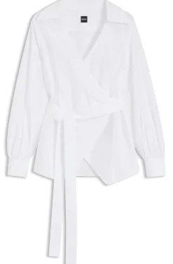 Regular-Fit Bluse mit Wickelfront