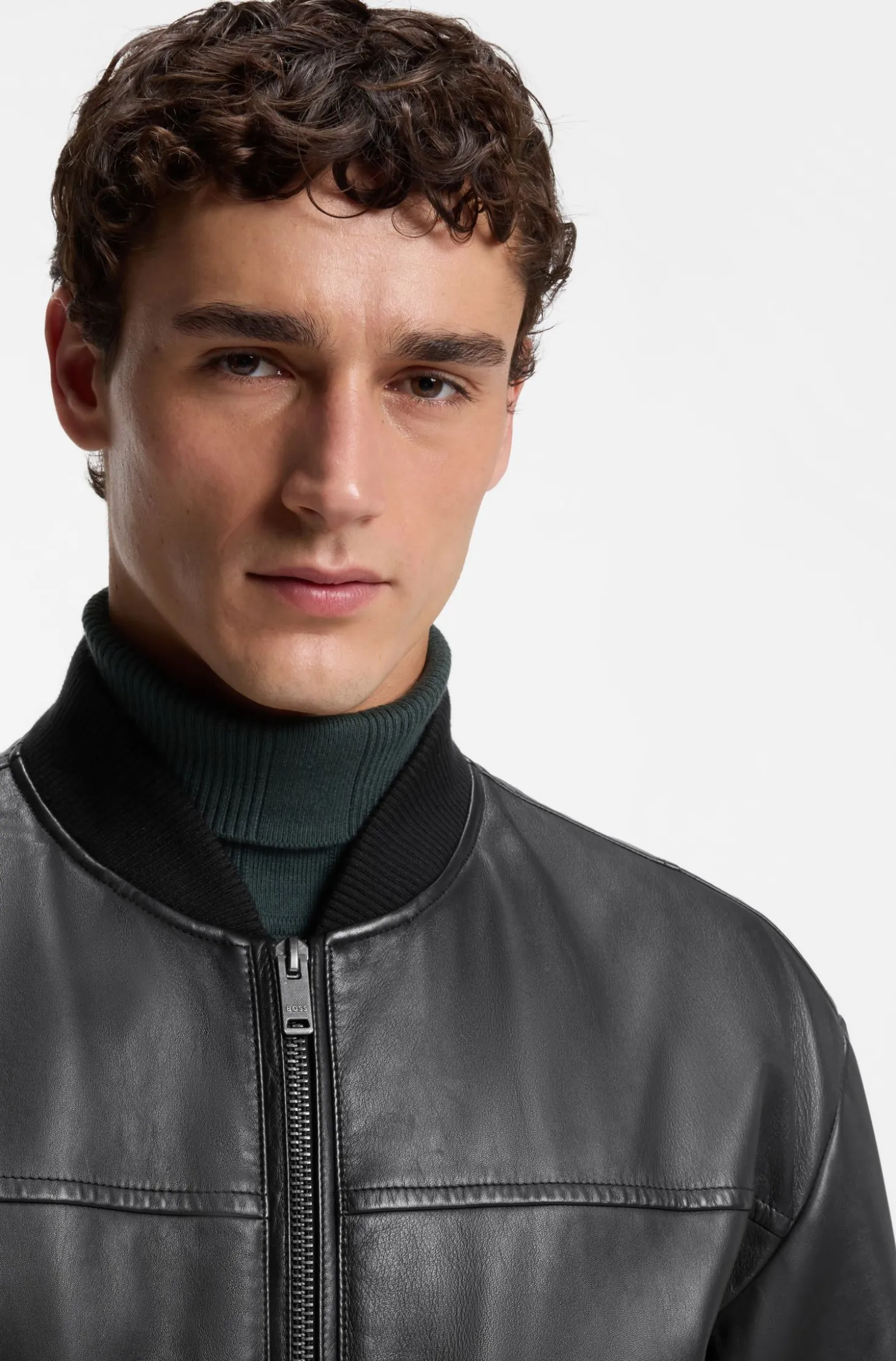 Regular-Fit Bomberjacke aus Nappaleder