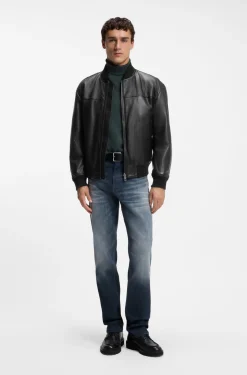 Regular-Fit Bomberjacke aus Nappaleder