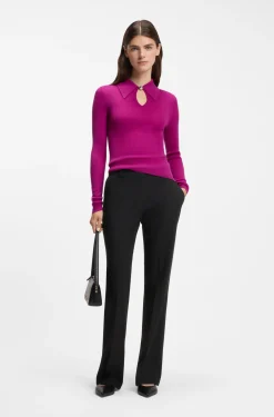 Regular-Fit Bootcut-Hose aus Stretch-Gewebe