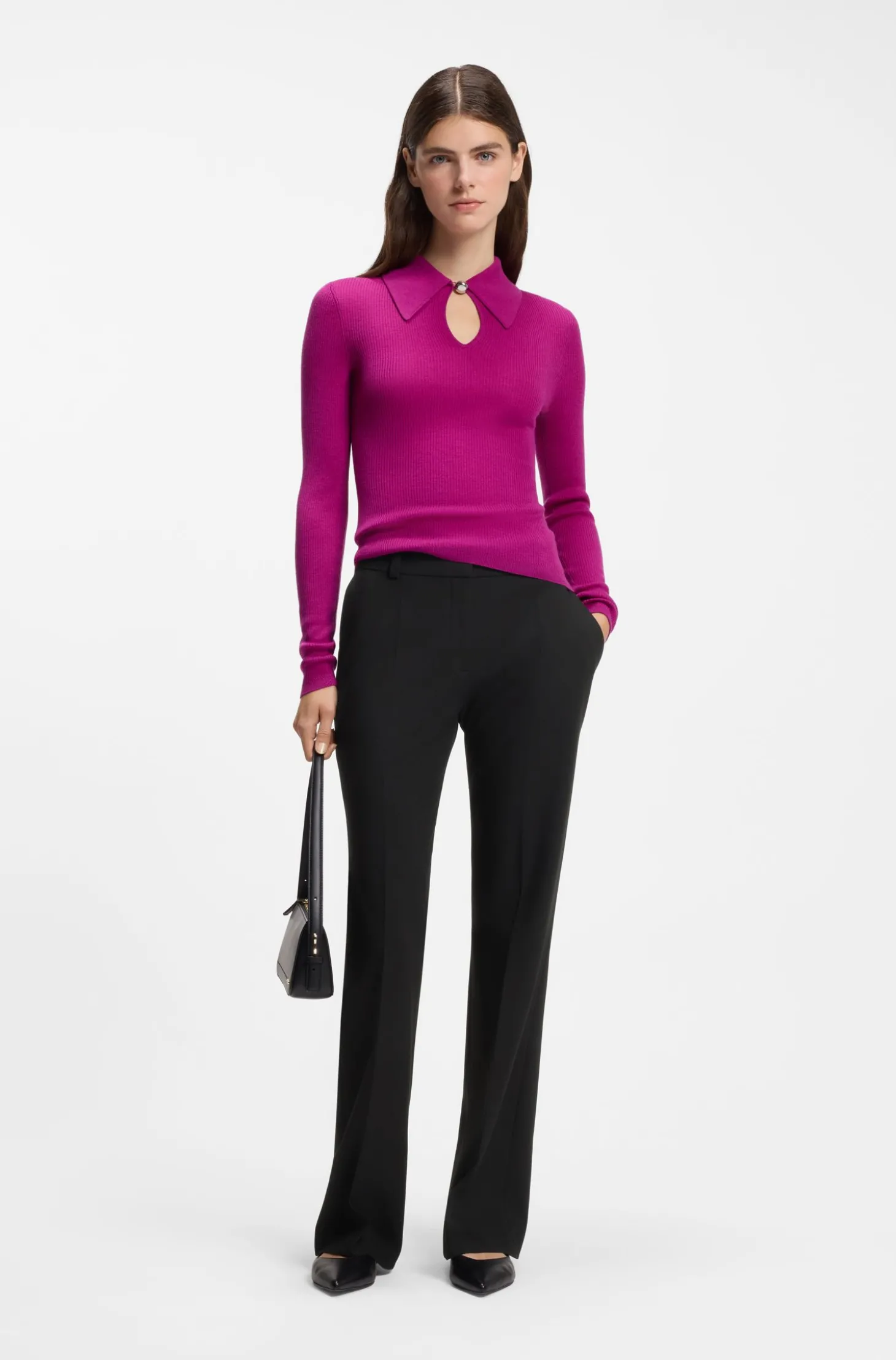 Regular-Fit Bootcut-Hose aus Stretch-Gewebe