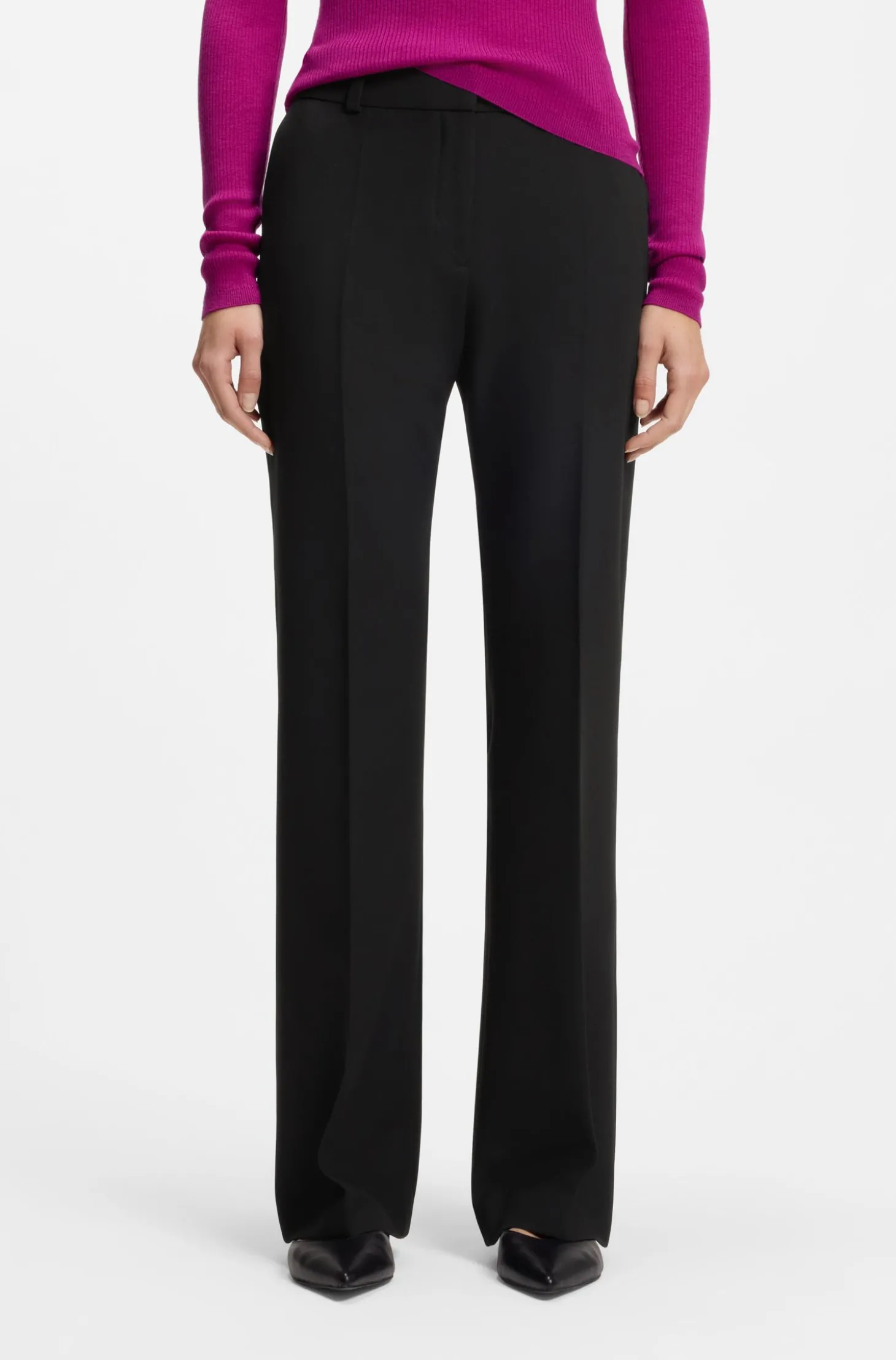 Regular-Fit Bootcut-Hose aus Stretch-Gewebe