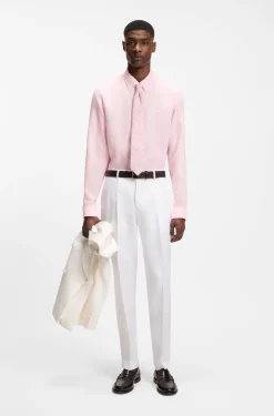 Regular-Fit Button-Down-Hemd aus Leinen