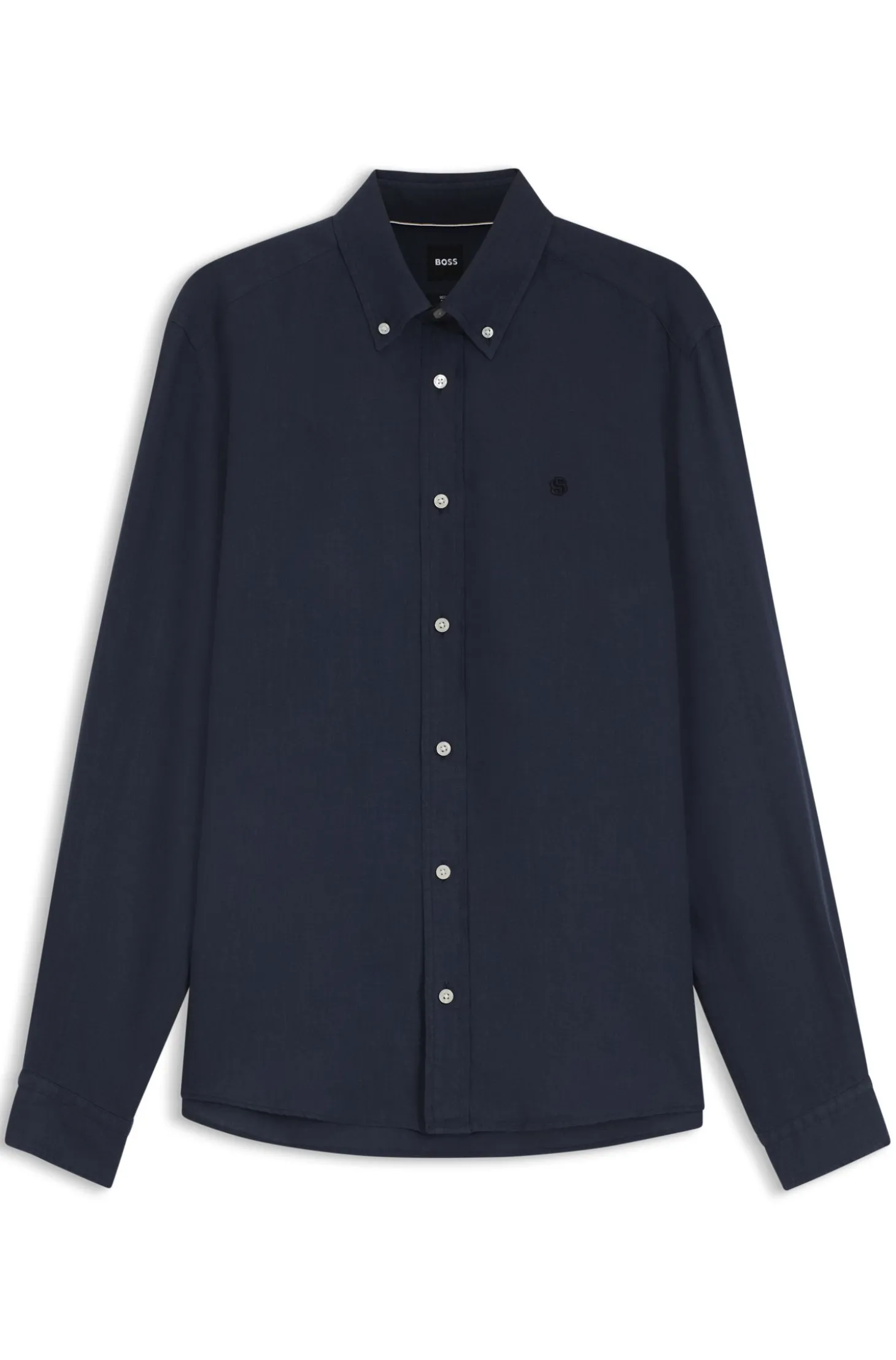 Regular-Fit Button-Down-Hemd aus Leinen