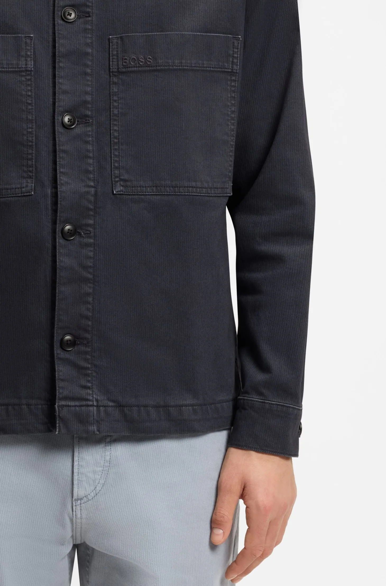 Regular-Fit Denim-Hemd aus Stretch-Baumwolle