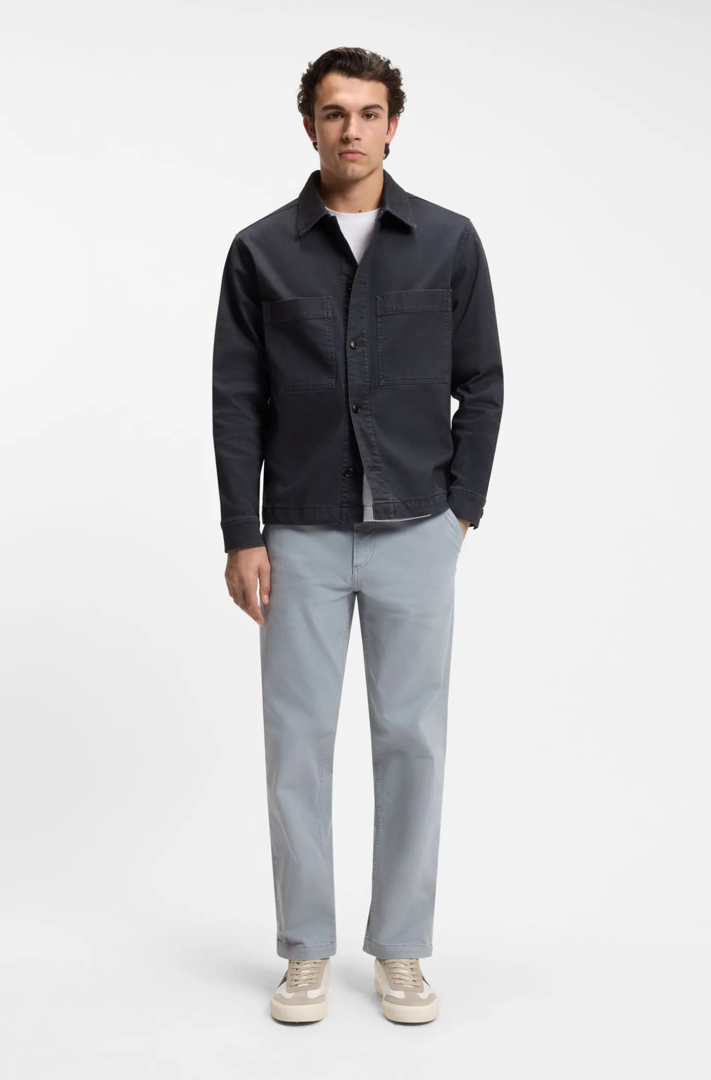 Regular-Fit Denim-Hemd aus Stretch-Baumwolle
