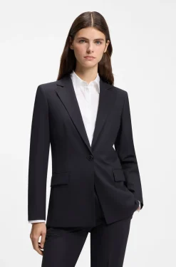 Regular-Fit Ein-Knopf-Blazer aus Stretch-Flanell