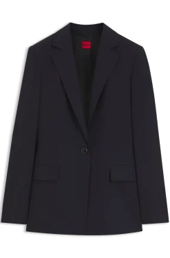 Regular-Fit Ein-Knopf-Blazer aus Stretch-Flanell