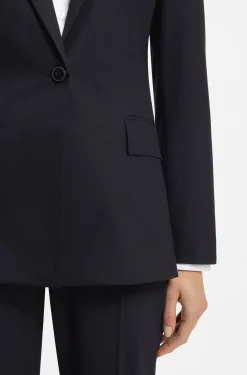 Regular-Fit Ein-Knopf-Blazer aus Stretch-Flanell