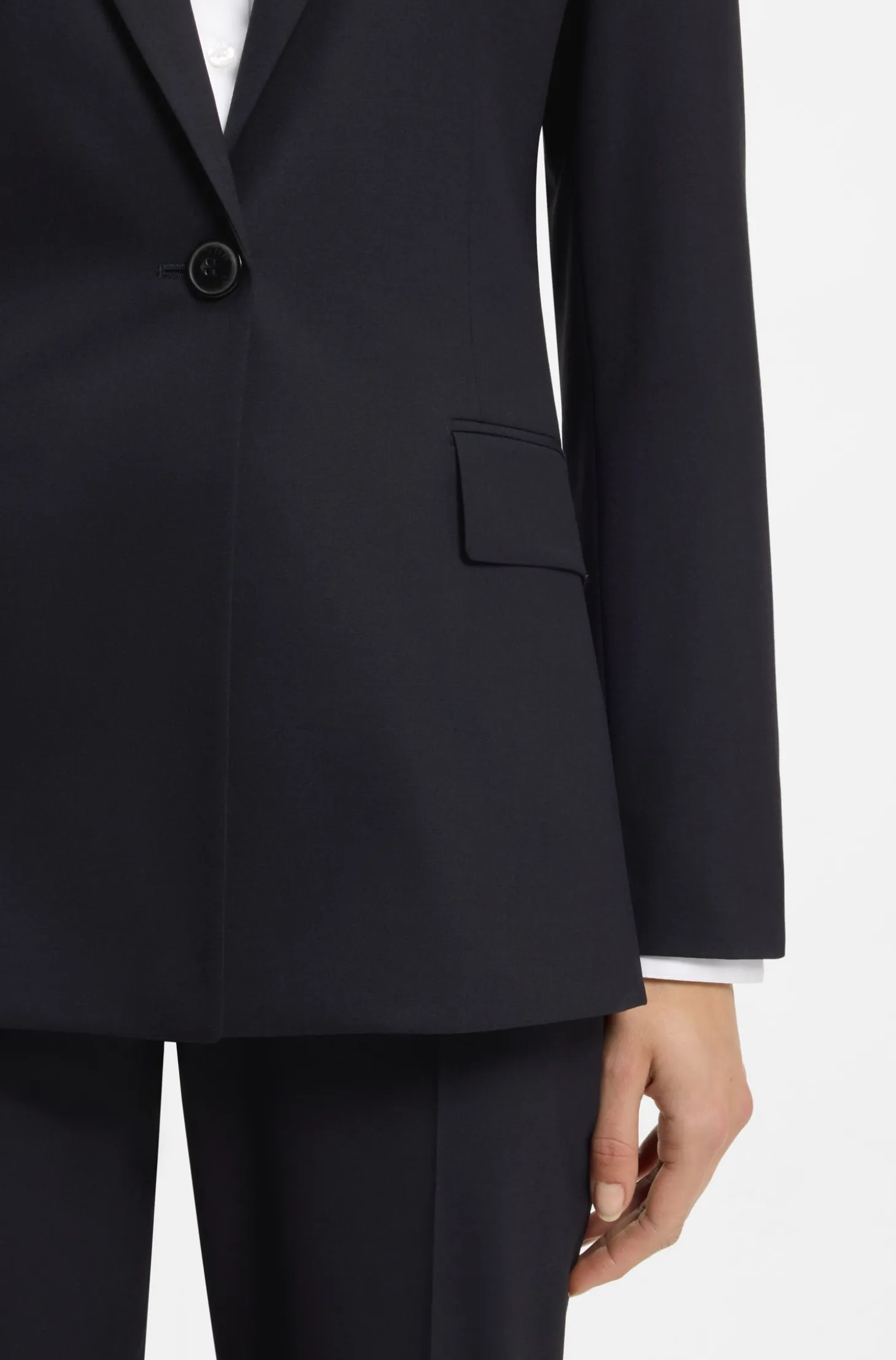 Regular-Fit Ein-Knopf-Blazer aus Stretch-Flanell
