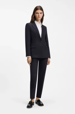 Regular-Fit Ein-Knopf-Blazer aus Stretch-Flanell
