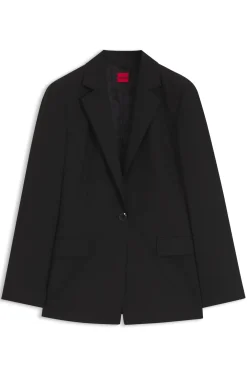 Regular-Fit Ein-Knopf-Blazer aus Stretch-Flanell