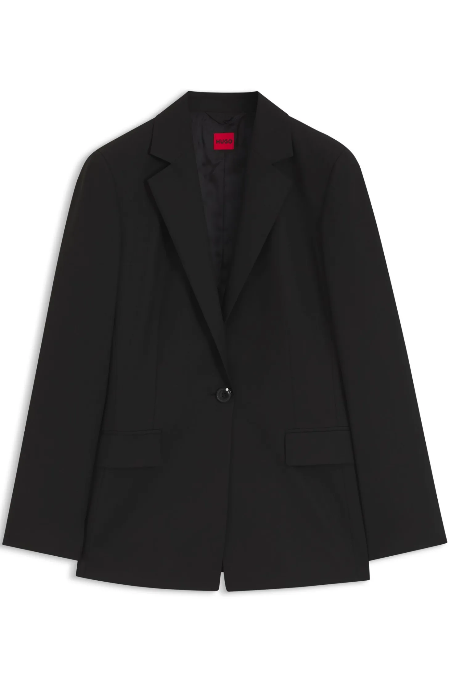 Regular-Fit Ein-Knopf-Blazer aus Stretch-Flanell