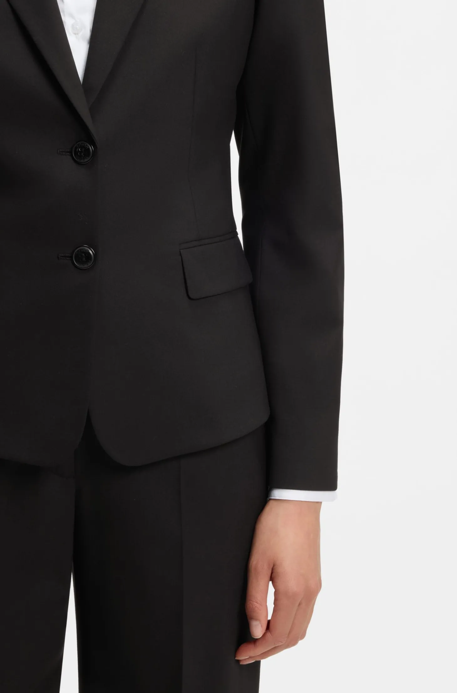 Regular-Fit Ein-Knopf-Blazer aus Stretch-Flanell