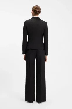 Regular-Fit Ein-Knopf-Blazer aus Stretch-Flanell