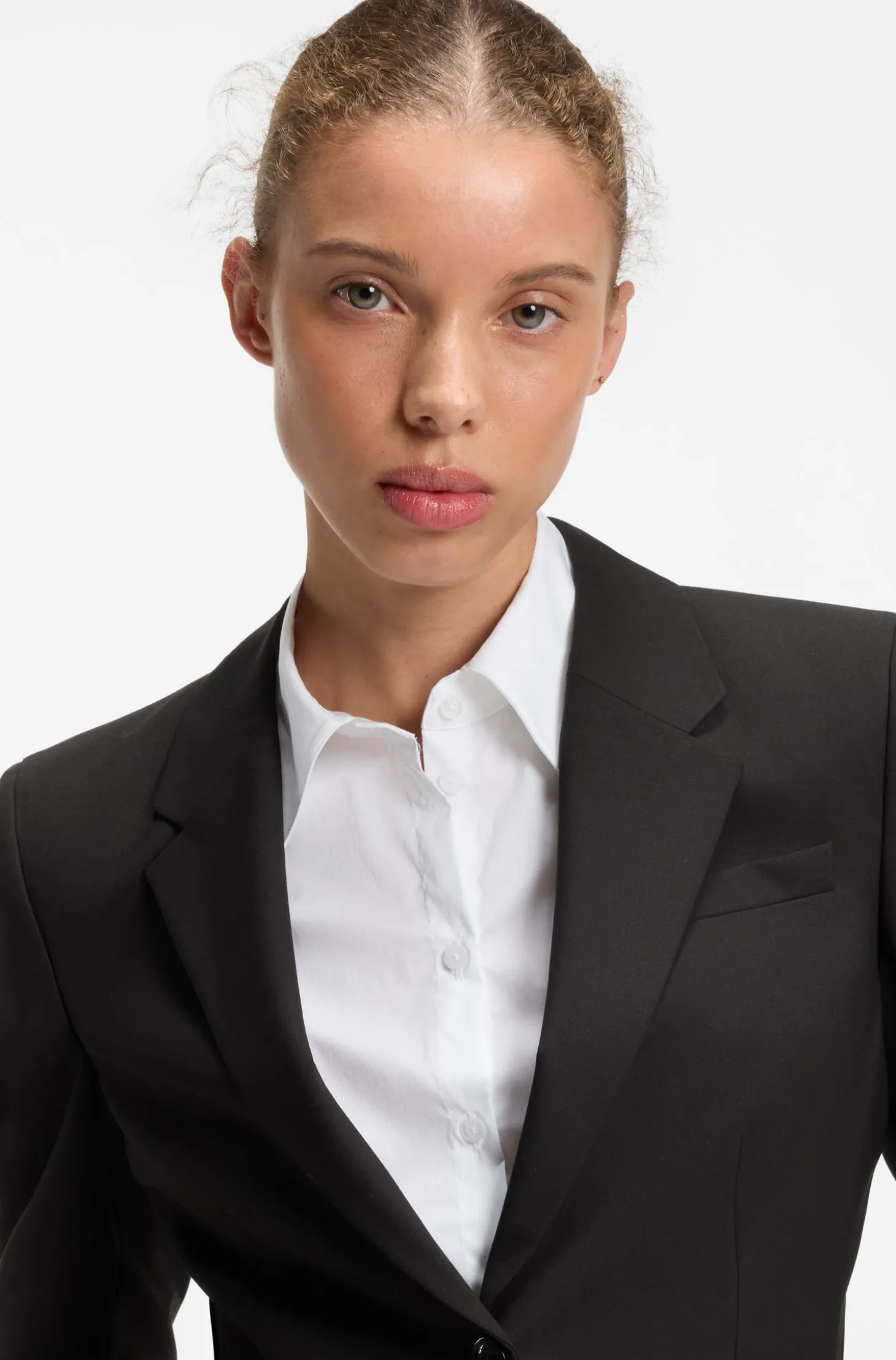 Regular-Fit Ein-Knopf-Blazer aus Stretch-Flanell