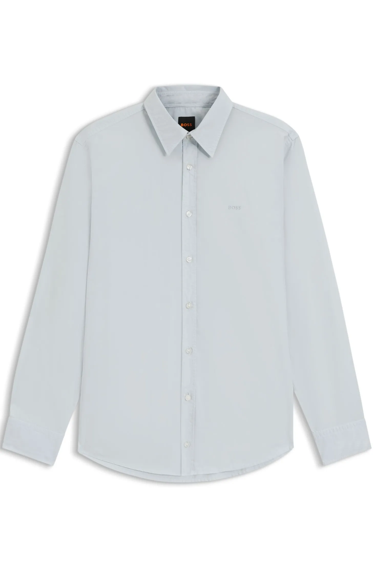 Regular-Fit Hemd aus Baumwoll-Popeline mit gesticktem Logo