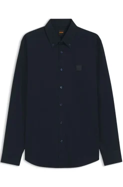 Regular-Fit Hemd aus Baumwoll-Twill mit Button-Down-Kragen