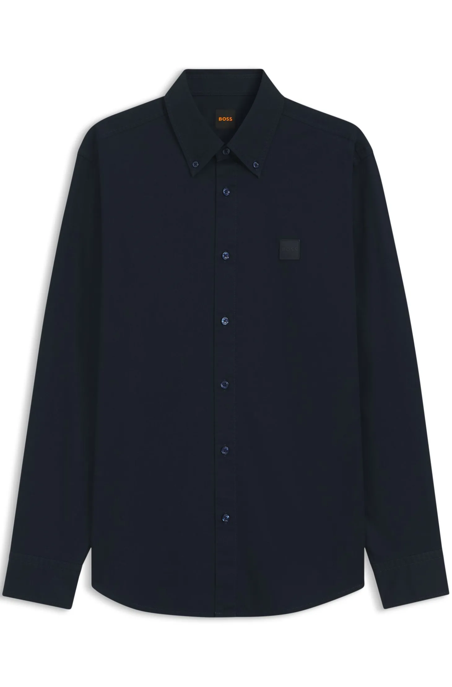 Regular-Fit Hemd aus Baumwoll-Twill mit Button-Down-Kragen
