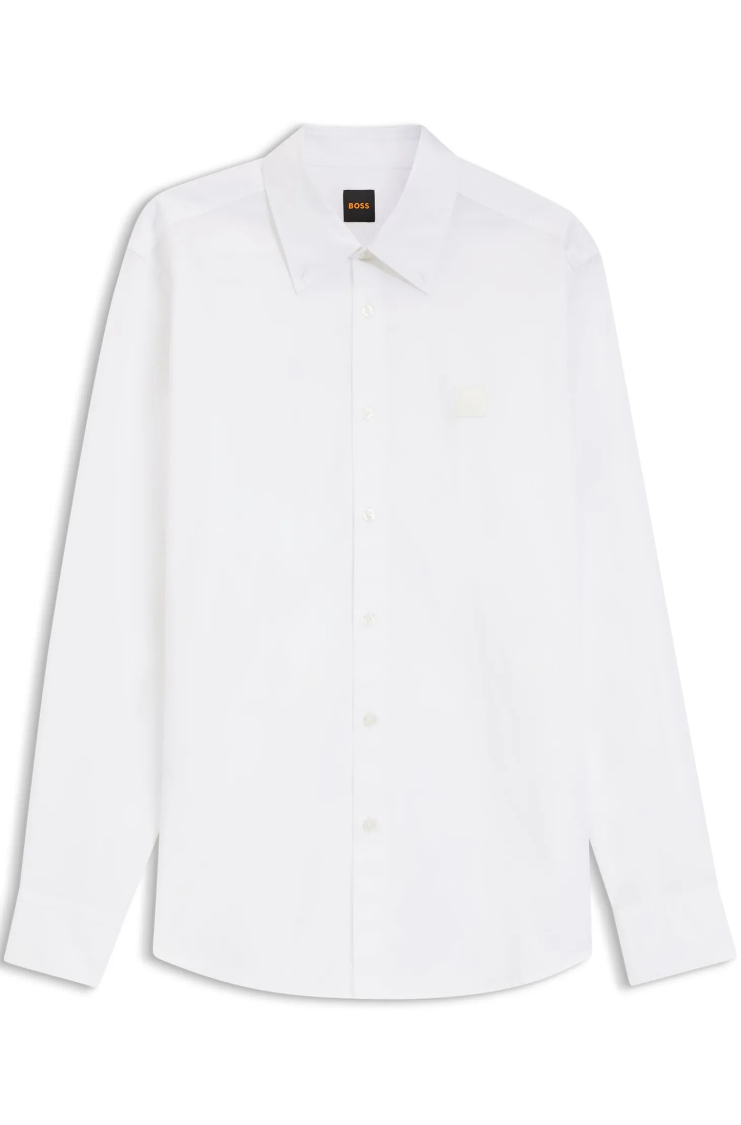 Regular-Fit Hemd aus Baumwoll-Twill mit Button-Down-Kragen