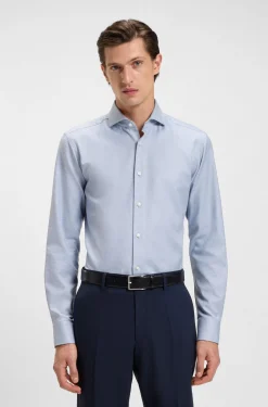 Regular-Fit Hemd aus bedrucktem Baumwoll-Twill