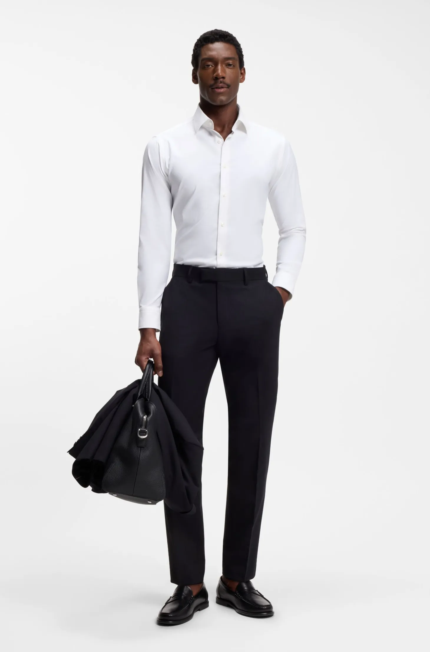 Regular-Fit Hemd aus funktionalem Stretch-Twill