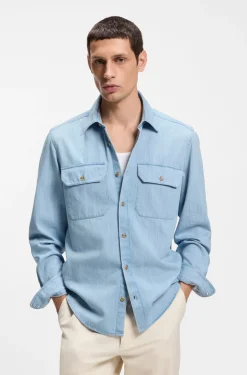 Regular-Fit Hemd aus indigo Denim