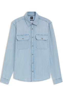 Regular-Fit Hemd aus indigo Denim
