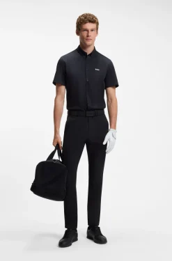 Regular-Fit Hemd aus knitterfreiem Baumwoll-Jersey