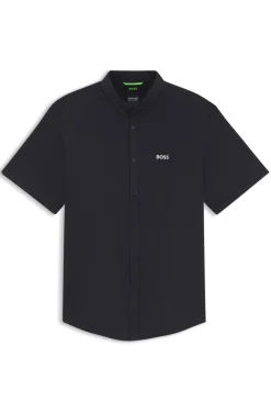 Regular-Fit Hemd aus knitterfreiem Baumwoll-Jersey