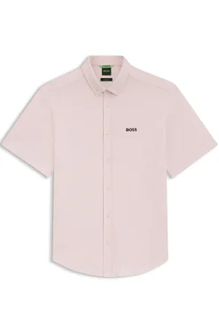 Regular-Fit Hemd aus knitterfreiem Baumwoll-Jersey