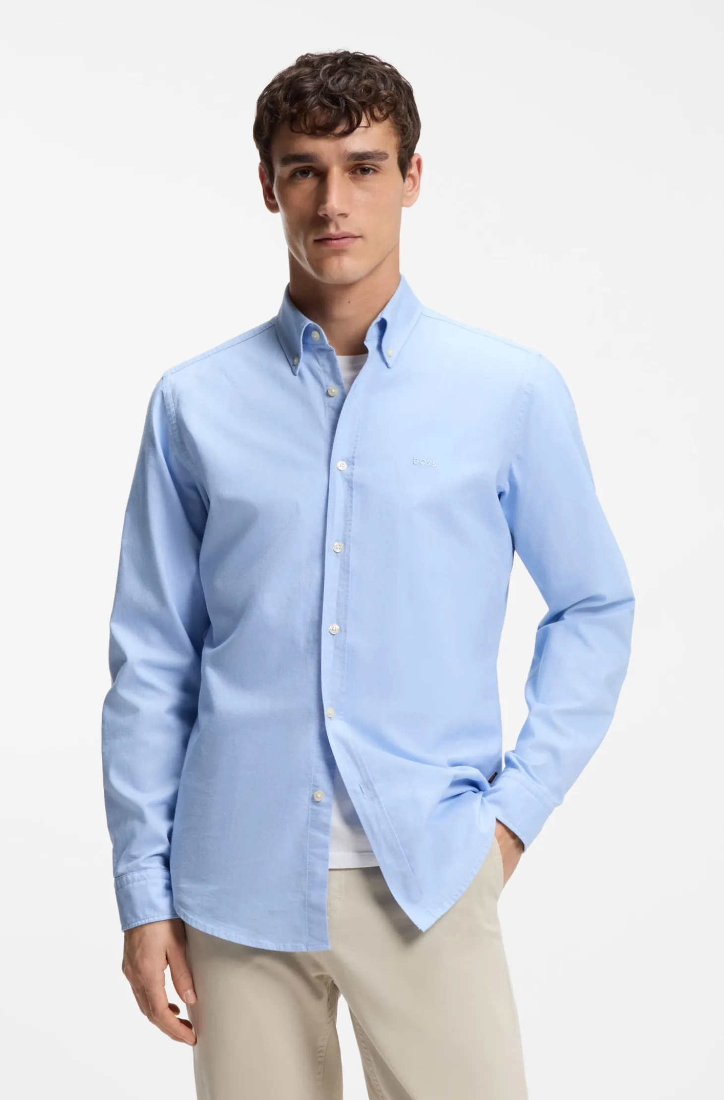 Regular-Fit Hemd aus Oxford-Baumwolle mit Button-Down-Kragen