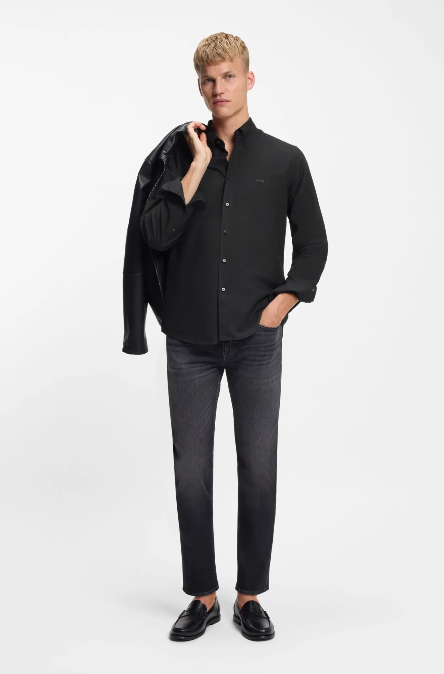 Regular-Fit Hemd aus Oxford-Baumwolle mit Button-Down-Kragen
