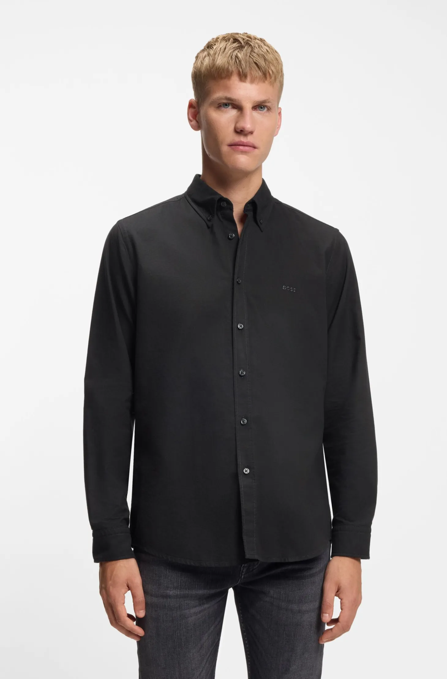 Regular-Fit Hemd aus Oxford-Baumwolle mit Button-Down-Kragen