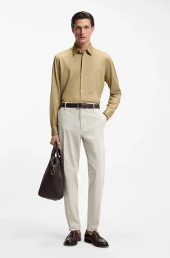 Regular-Fit Hemd aus Performance-Stretch-Jersey mit Oxford-Struktur