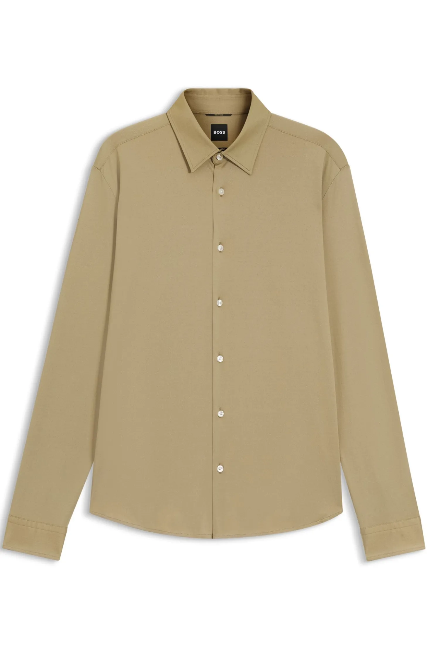 Regular-Fit Hemd aus Performance-Stretch-Jersey mit Oxford-Struktur