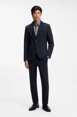 Regular-Fit Hemd aus Performance-Stretch-Jersey mit Oxford-Struktur