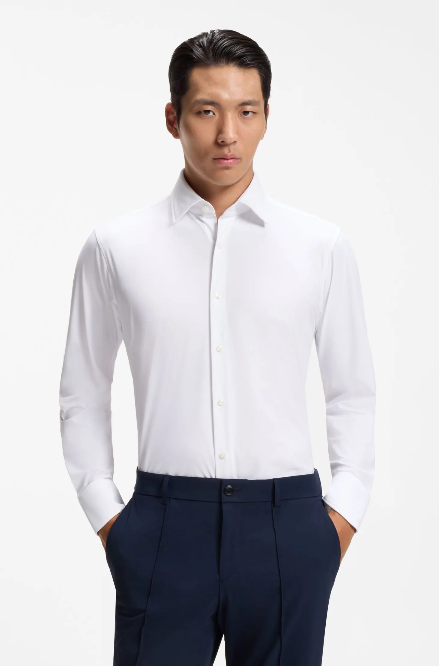 Regular-Fit Hemd aus Performance-Stretch-Jersey