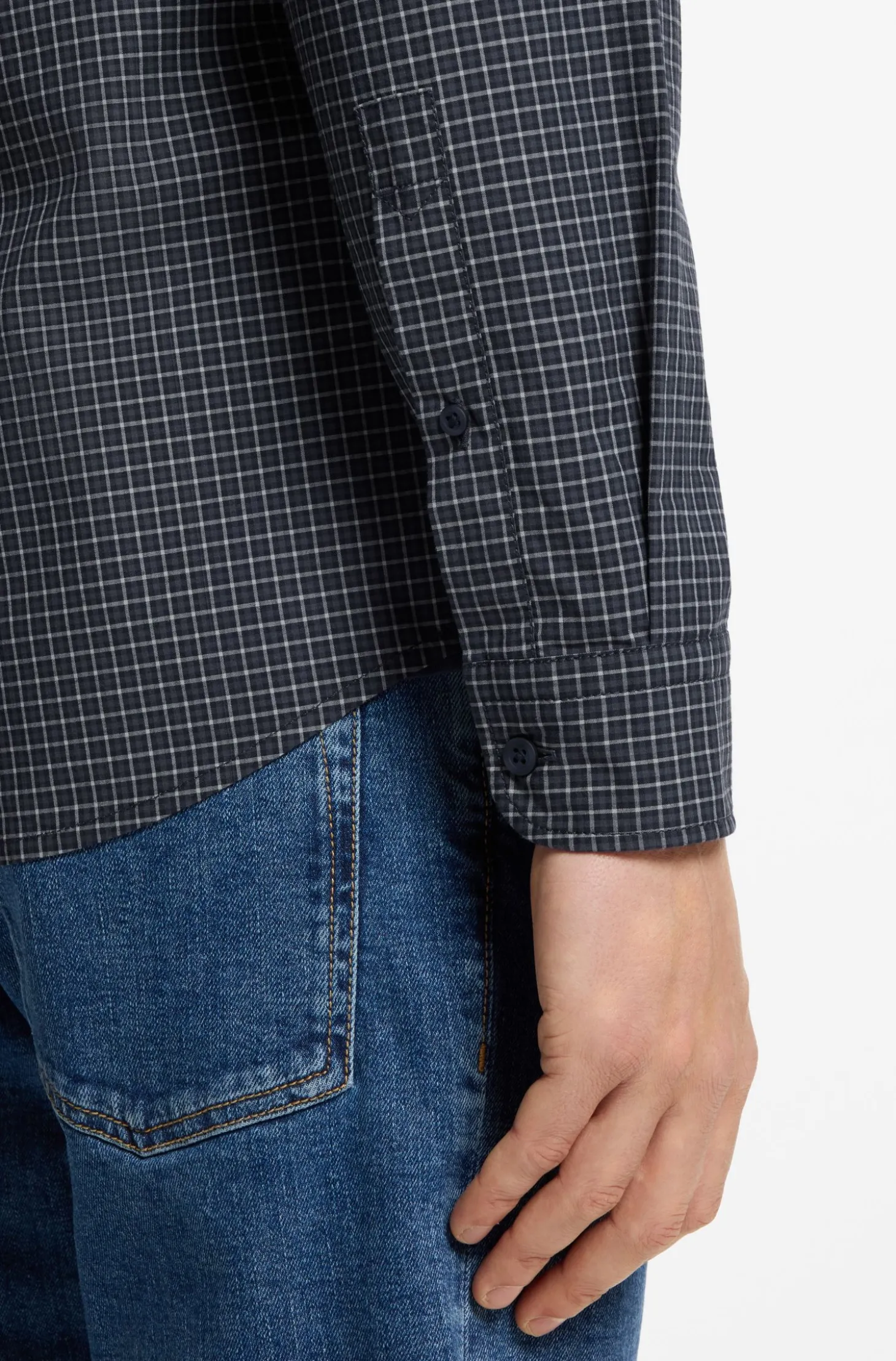 Regular-Fit Hemd aus Stretch-Baumwolle mit Vichy-Karo
