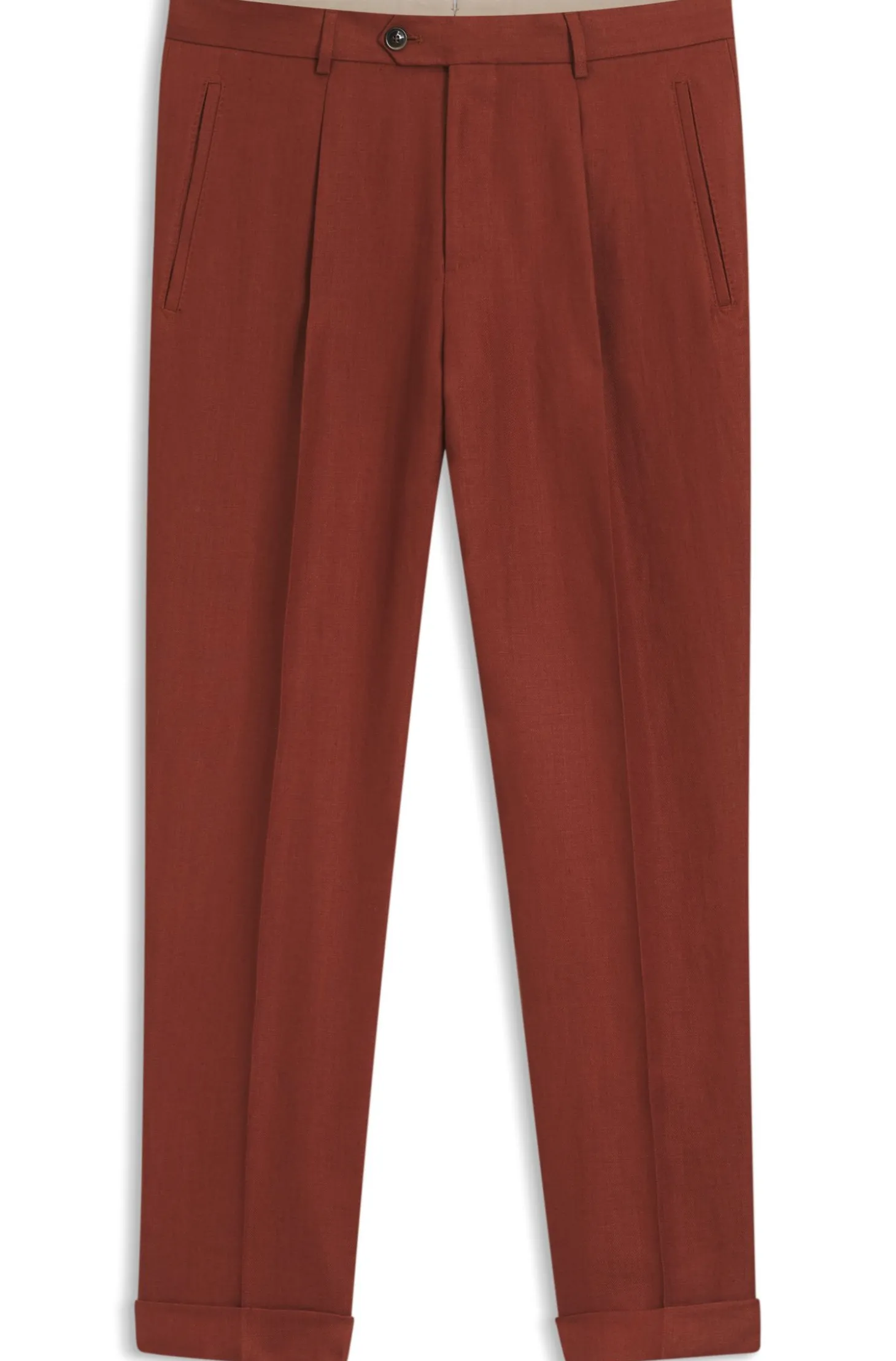 Regular-Fit Hose aus knitterfreiem Leinen