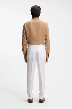 Regular-Fit Hose aus knitterfreiem Leinen