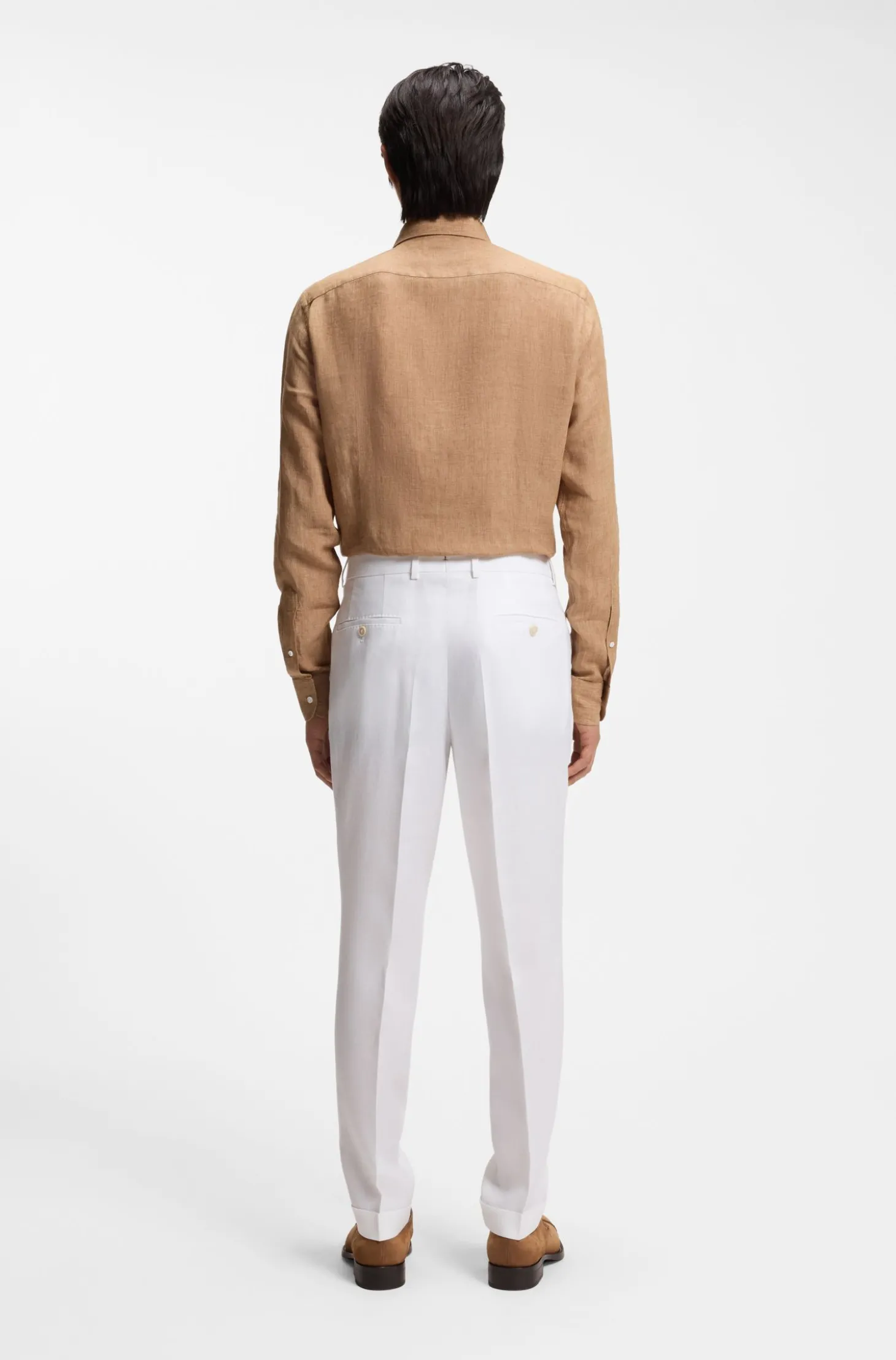 Regular-Fit Hose aus knitterfreiem Leinen
