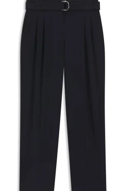 Regular-Fit Hose aus knitterfreiem Krepp in Cropped-Länge