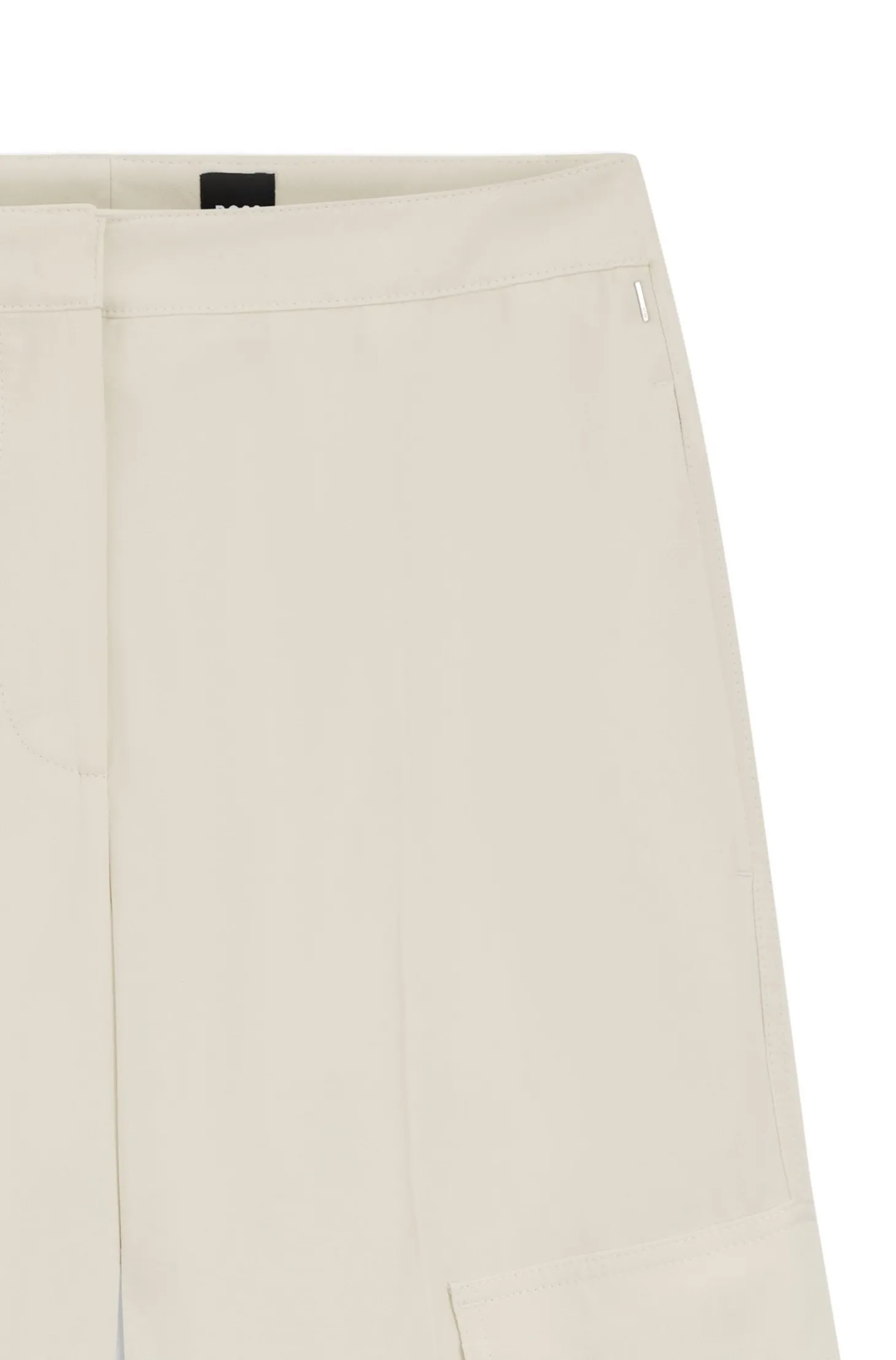 Regular-Fit Hose aus Krepp mit Cargotaschen