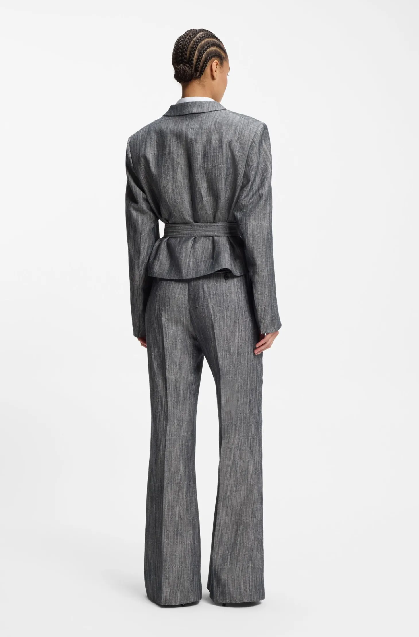 Regular-Fit Hose aus meliertem Denim