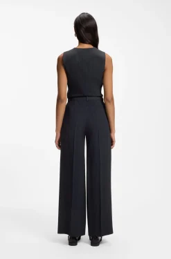 Regular-Fit Hose aus Stretch-Crêpe mit Nadelstreifen